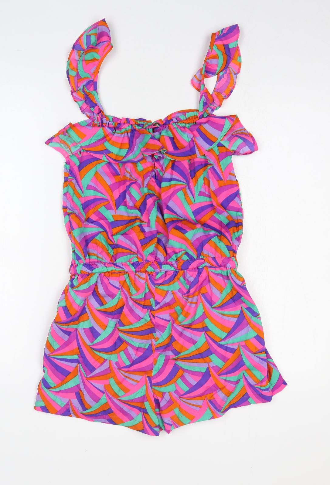 Preworn Womens Multicoloured Floral Polyester Fit & Flare Size XS Round Neck Pullover