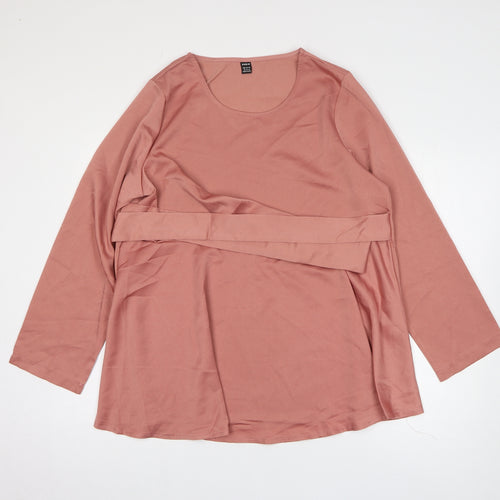SheIn Womens Pink Polyester A-Line Size XL Scoop Neck Pullover