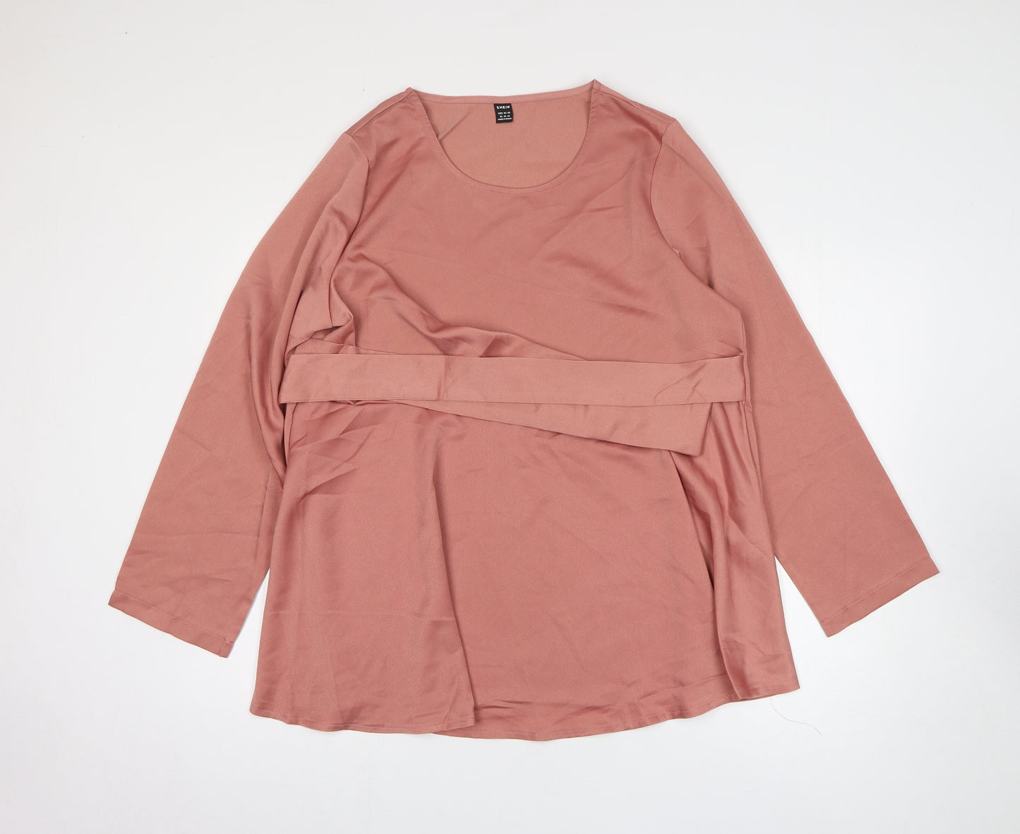 SheIn Womens Pink Polyester A-Line Size XL Scoop Neck Pullover