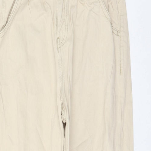 Stradivarius Womens Ivory Cotton Chino Trousers Size 6 L26 in Regular Zip