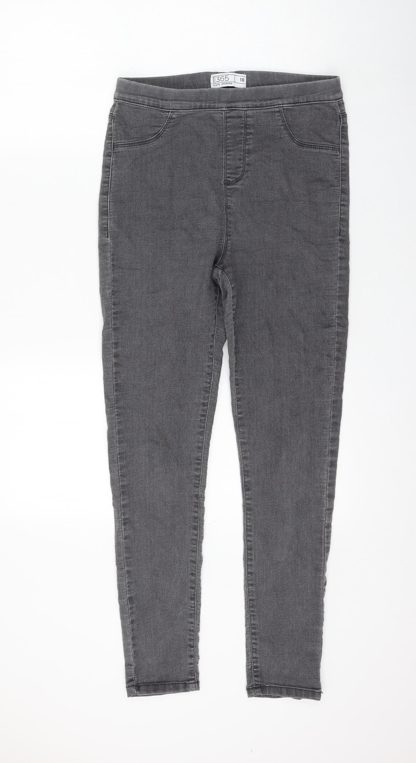 Peacocks Womens Grey Cotton Jegging Jeans Size 10 L27 in Regular