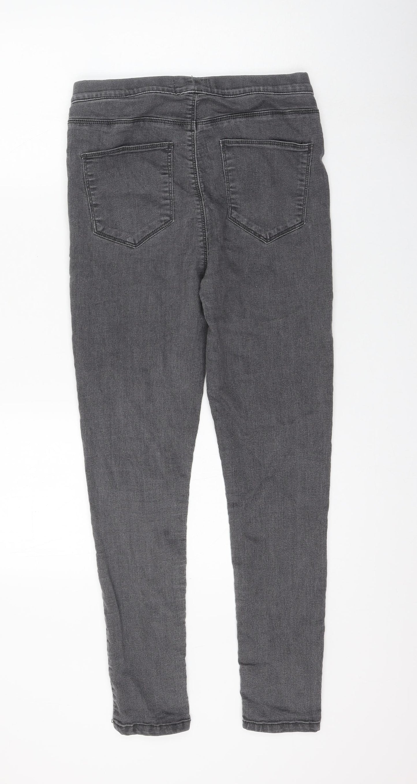 Peacocks Womens Grey Cotton Jegging Jeans Size 10 L27 in Regular