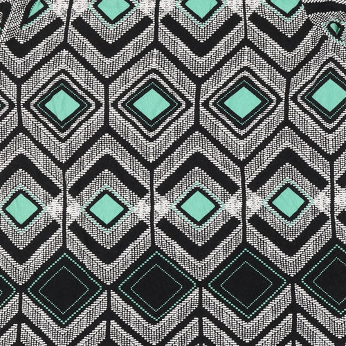 Anya Madsen Womens Multicoloured Geometric Viscose Basic Blouse Size 28 Round Neck