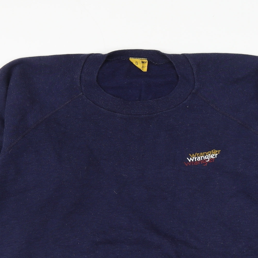 Wrangler Womens Blue Cotton Pullover Sweatshirt Size L Pullover