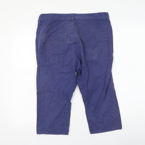 Primark Womens Blue Cotton Chino Shorts Size 32 in L16 in Regular Zip