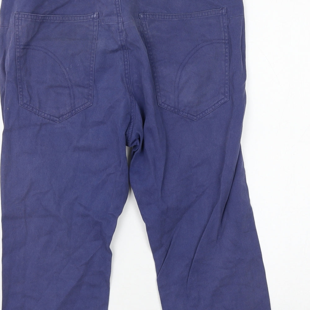 Primark Womens Blue Cotton Chino Shorts Size 32 in L16 in Regular Zip