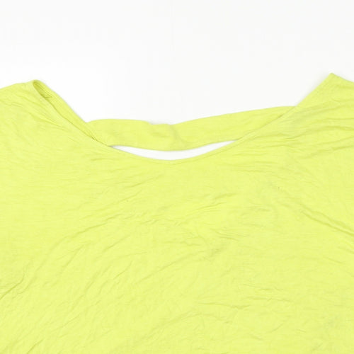 South Womens Yellow Viscose Basic Blouse Size 14 Round Neck