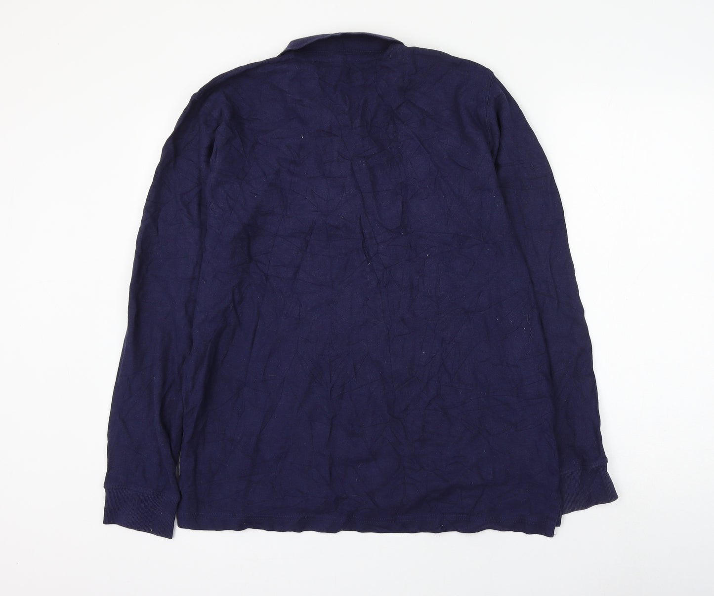 Samual Windsor Mens Blue Cotton Polo Size M Collared Button