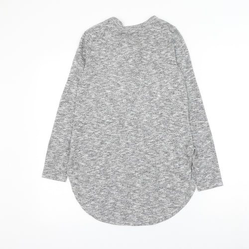 Primark Womens Grey Polyester Basic Blouse Size 10 V-Neck - Lace Up