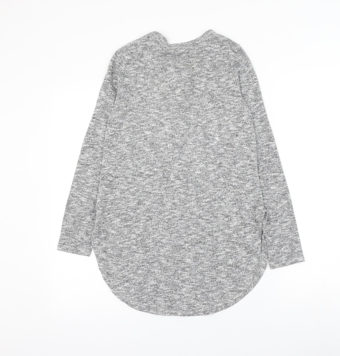 Primark Womens Grey Polyester Basic Blouse Size 10 V-Neck - Lace Up