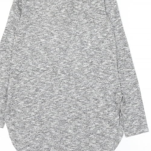 Primark Womens Grey Polyester Basic Blouse Size 10 V-Neck - Lace Up