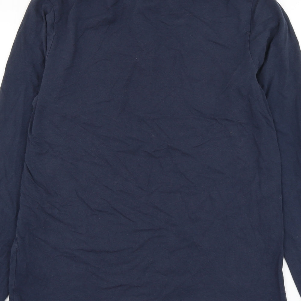 JACK & JONES Mens Blue Cotton Polo Size M Collared Button