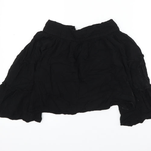 Primark Womens Black Viscose Basic Blouse Size 8 Round Neck