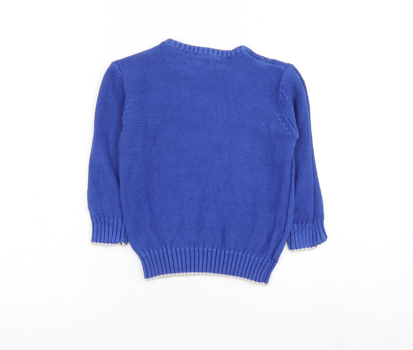 Blue Zoo Boys Blue Round Neck Cotton Pullover Jumper Size 3-4 Years Pullover