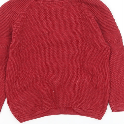 NEXT Boys Red Round Neck Cotton Pullover Jumper Size 3 Years Pullover