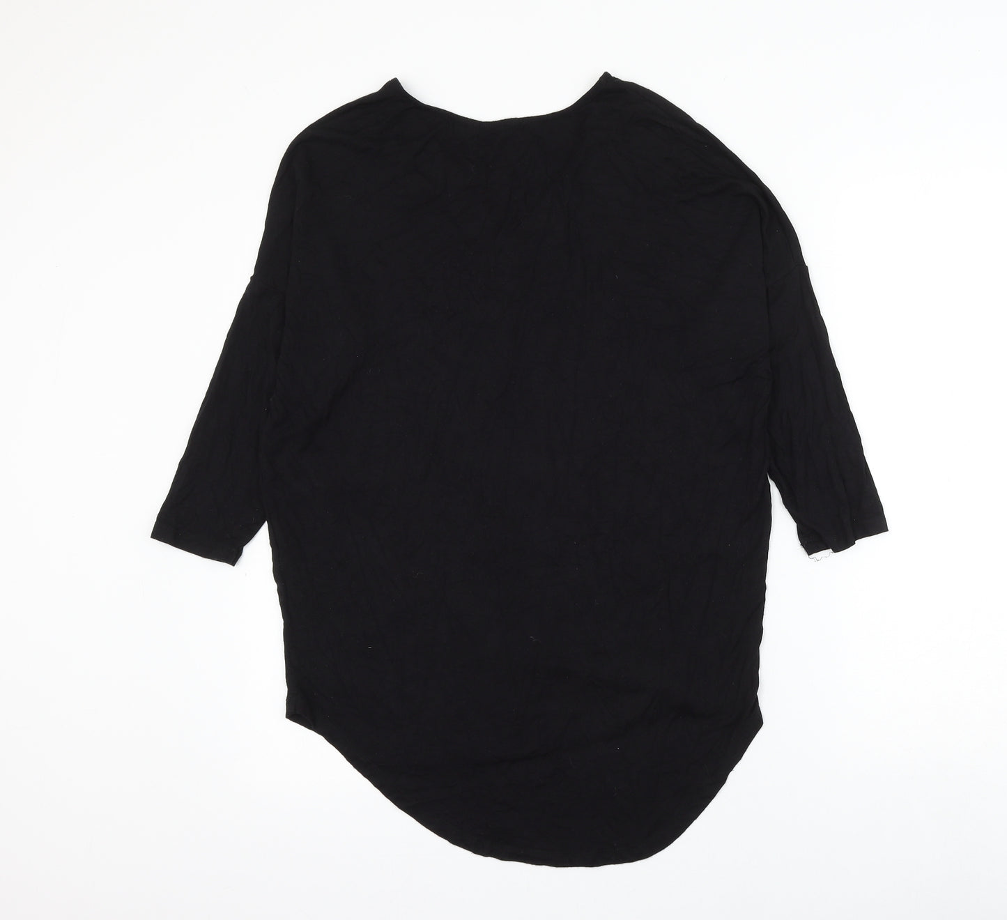 Select Womens Black Viscose Basic Blouse Size 10 V-Neck