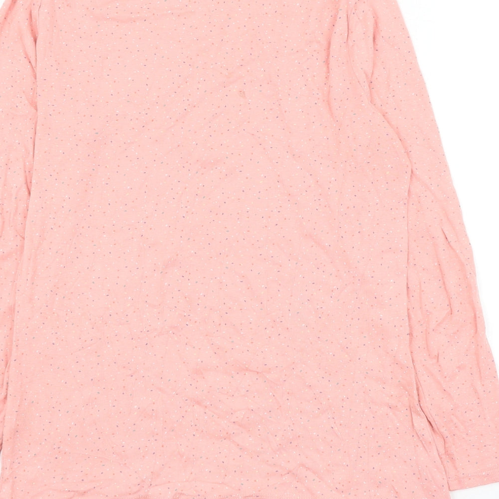 Papaya Womens Pink Geometric Cotton Basic T-Shirt Size 14 Round Neck