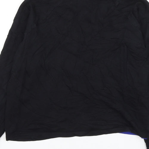 Select Womens Black Colourblock Cotton Pullover Sweatshirt Size 12 Pullover