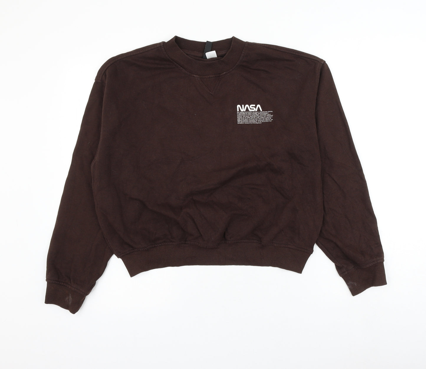 H&M Womens Brown Cotton Pullover Sweatshirt Size M Pullover - NASA