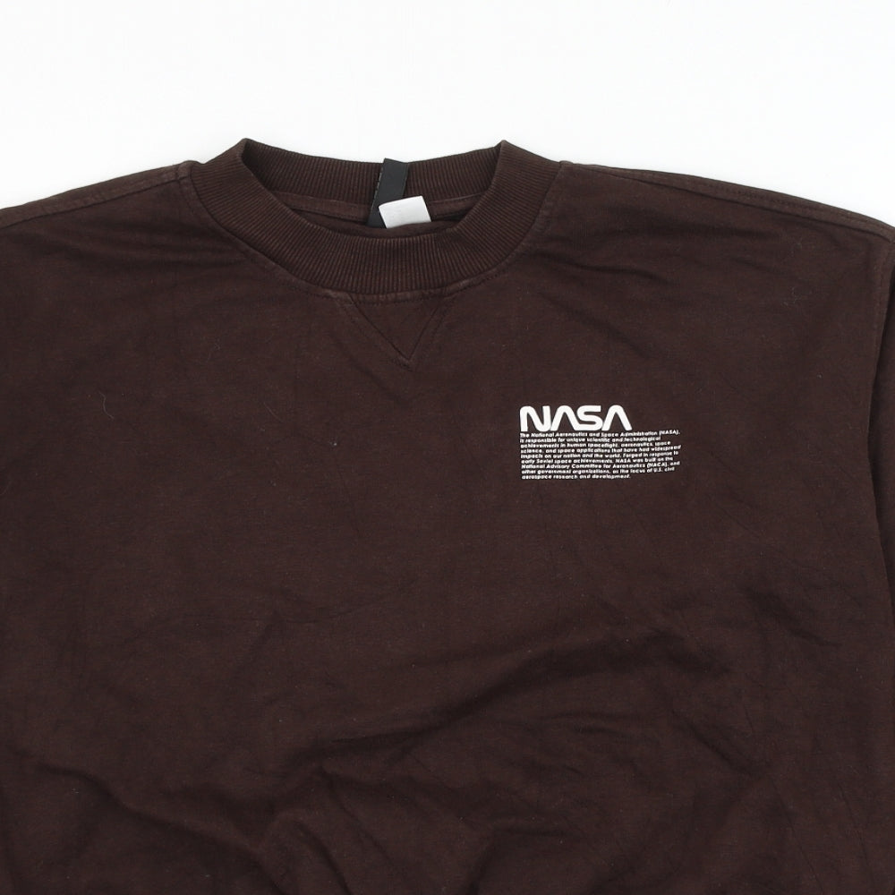 H&M Womens Brown Cotton Pullover Sweatshirt Size M Pullover - NASA