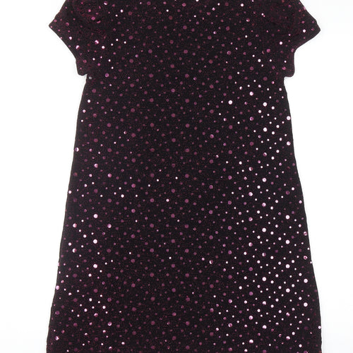 NEXT Girls Pink Spotted Nylon A-Line Size 10 Years Round Neck Pullover