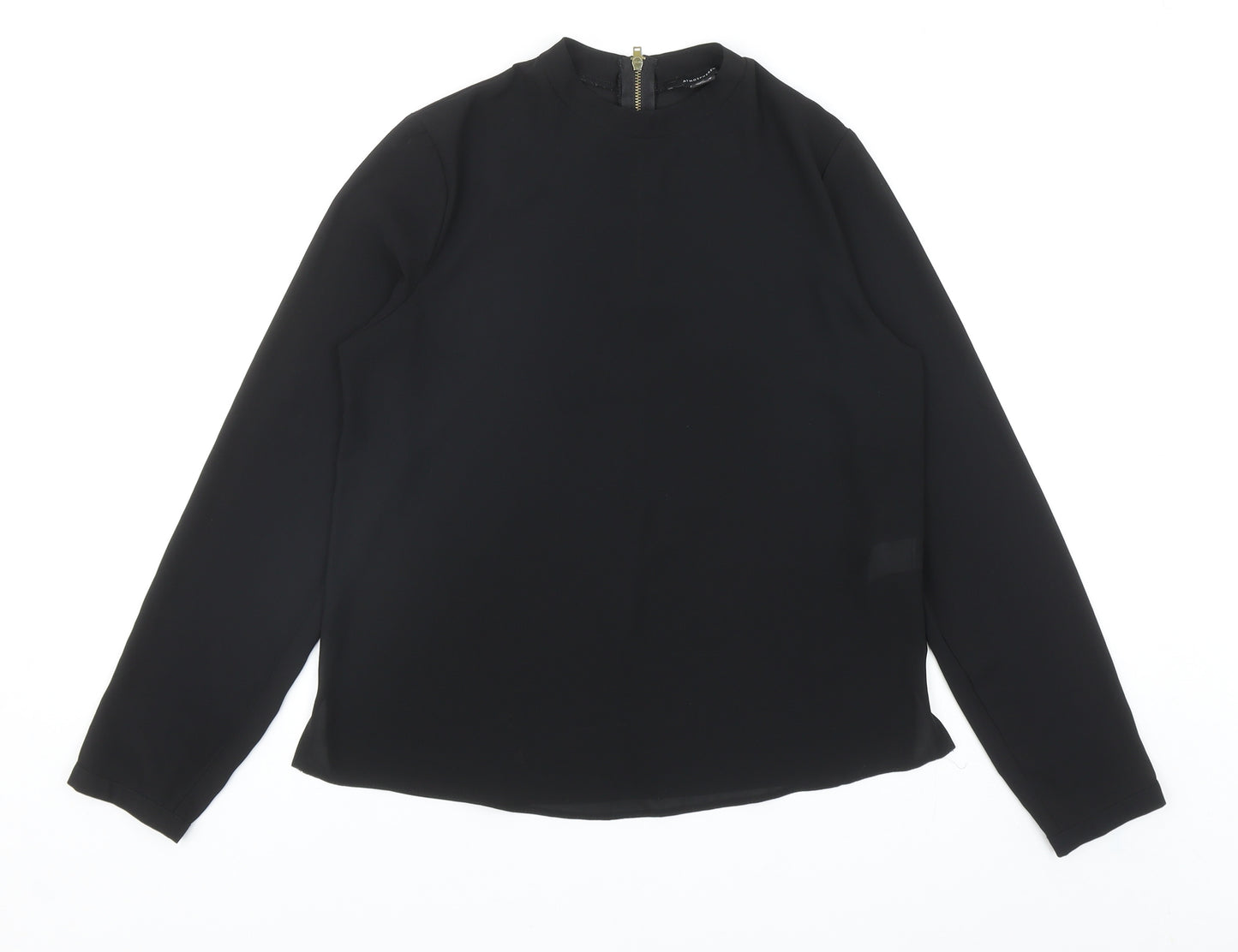 Atmosphere Womens Black Polyester Basic Blouse Size 10 Mock Neck