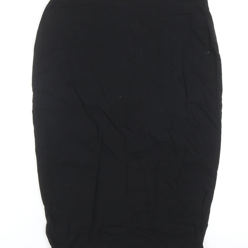 Dorothy Perkins Womens Black Viscose Straight & Pencil Skirt Size 8