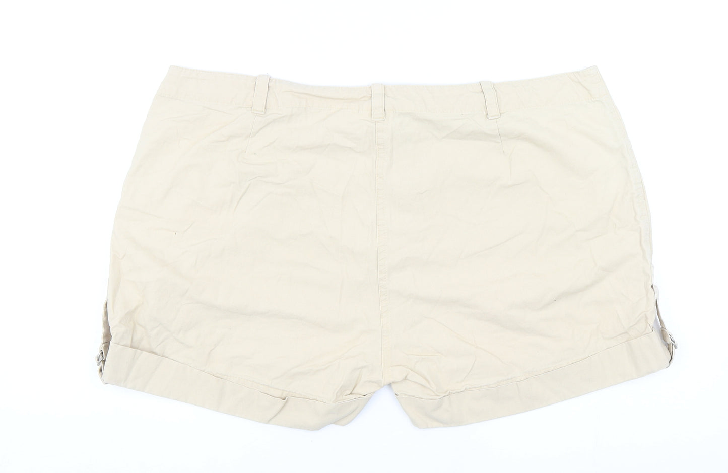 Select Womens Beige Cotton Cargo Shorts Size 18 L3 in Regular Zip