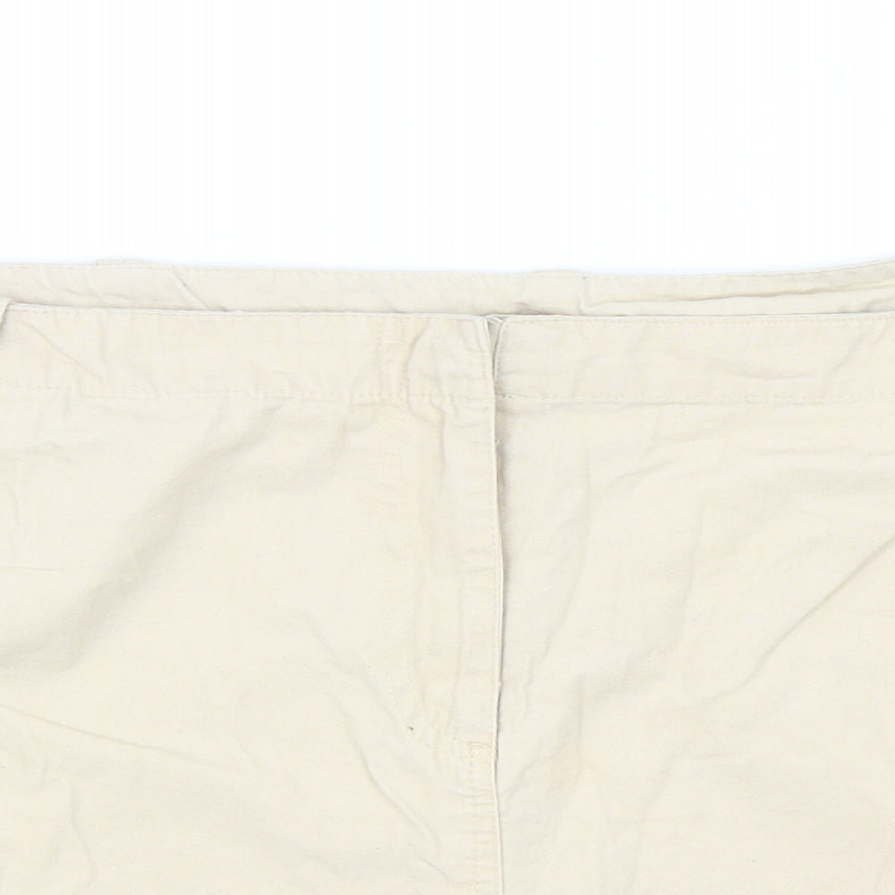 Select Womens Beige Cotton Cargo Shorts Size 18 L3 in Regular Zip