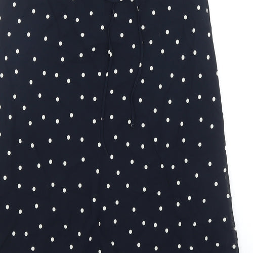 Marks and Spencer Womens Blue Polka Dot Viscose A-Line Skirt Size 10 - Belted