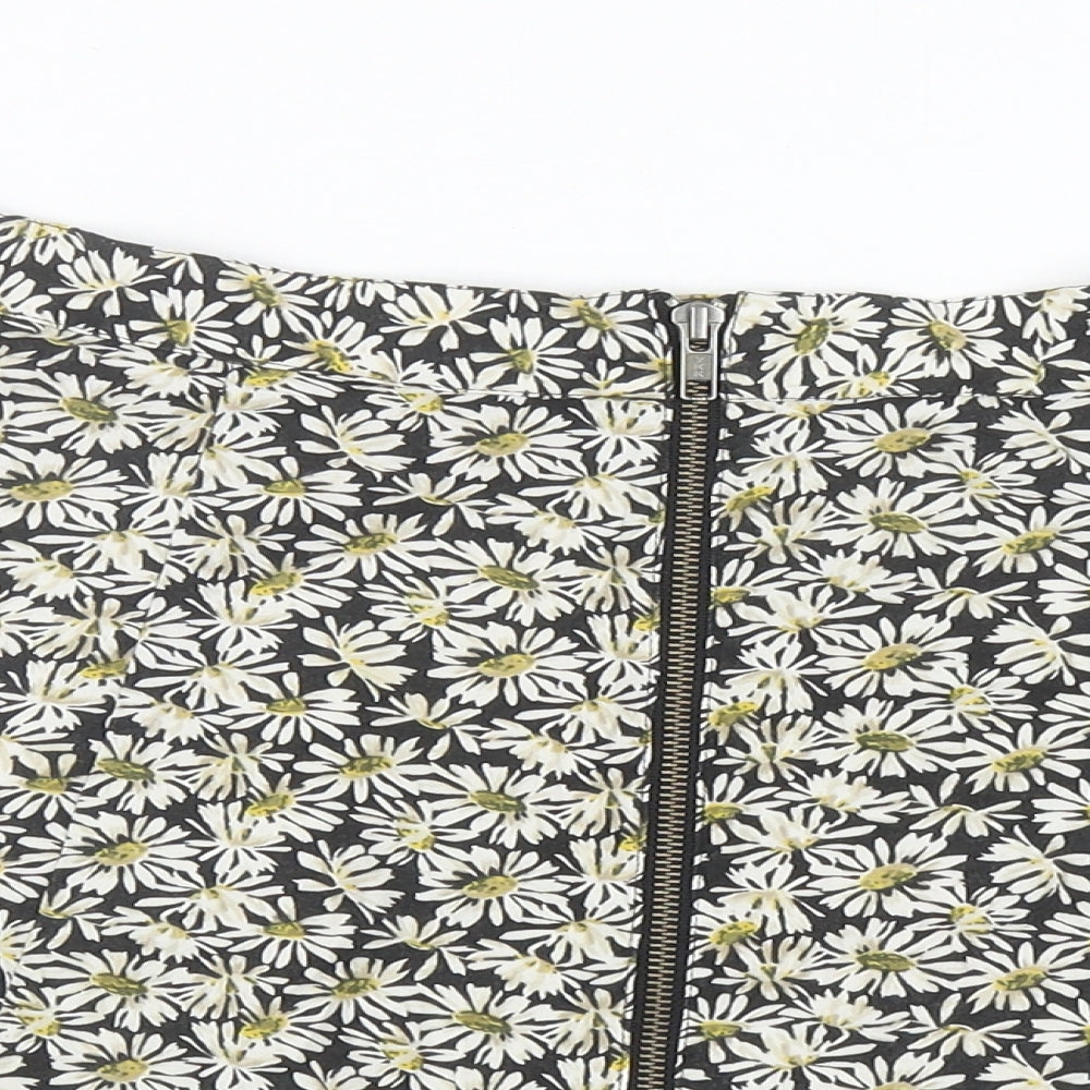 Cooperative Womens Multicoloured Floral Viscose Skater Skirt Size L Zip