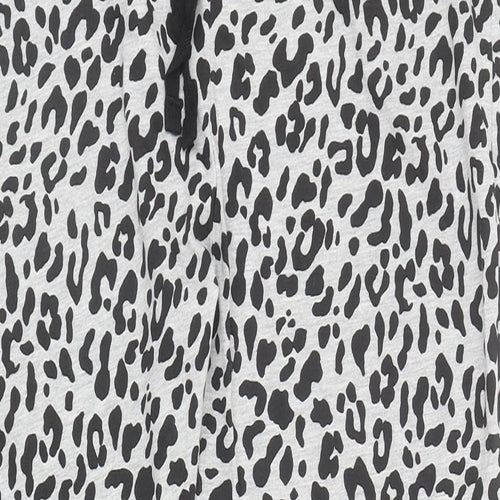 Society Eight Womens Grey Animal Print Polyester Sweatpants Trousers Size S L28 in Regular Drawstring - Leopard Print