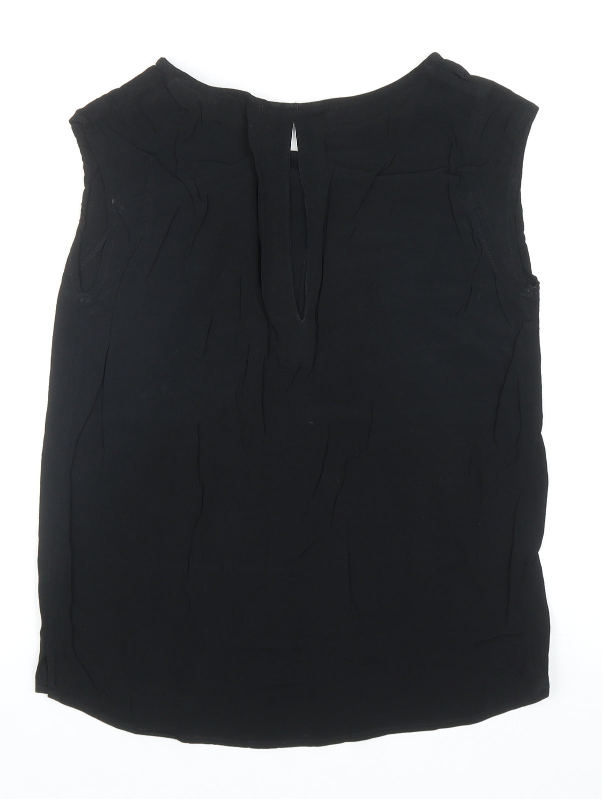Second Female Womens Black Viscose Basic Blouse Size M Boat Neck