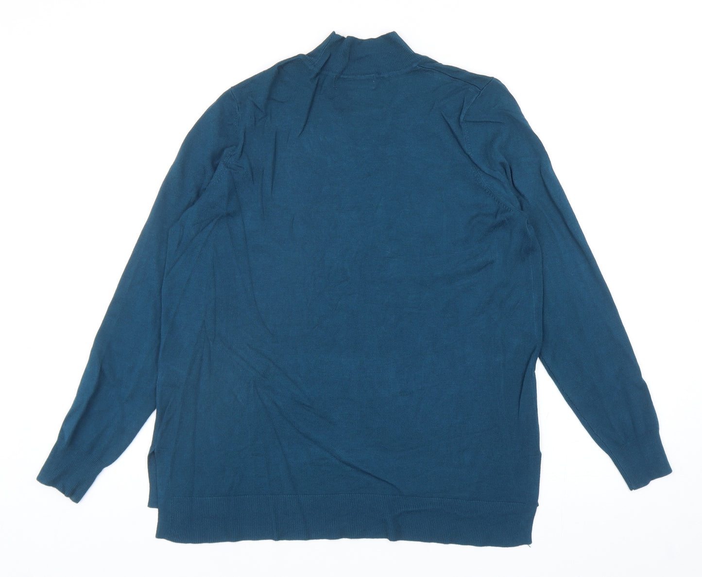 Nutmeg Womens Blue Mock Neck Viscose Pullover Jumper Size 12