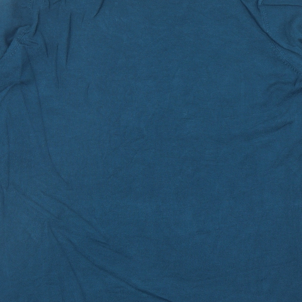Nutmeg Womens Blue Mock Neck Viscose Pullover Jumper Size 12