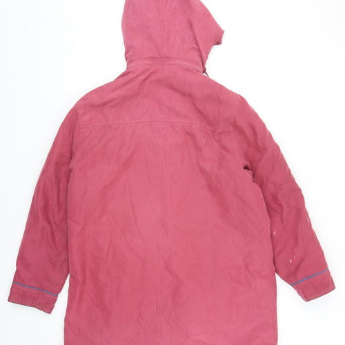 Eliza Gray Womens Pink Overcoat Coat Size 14 Snap