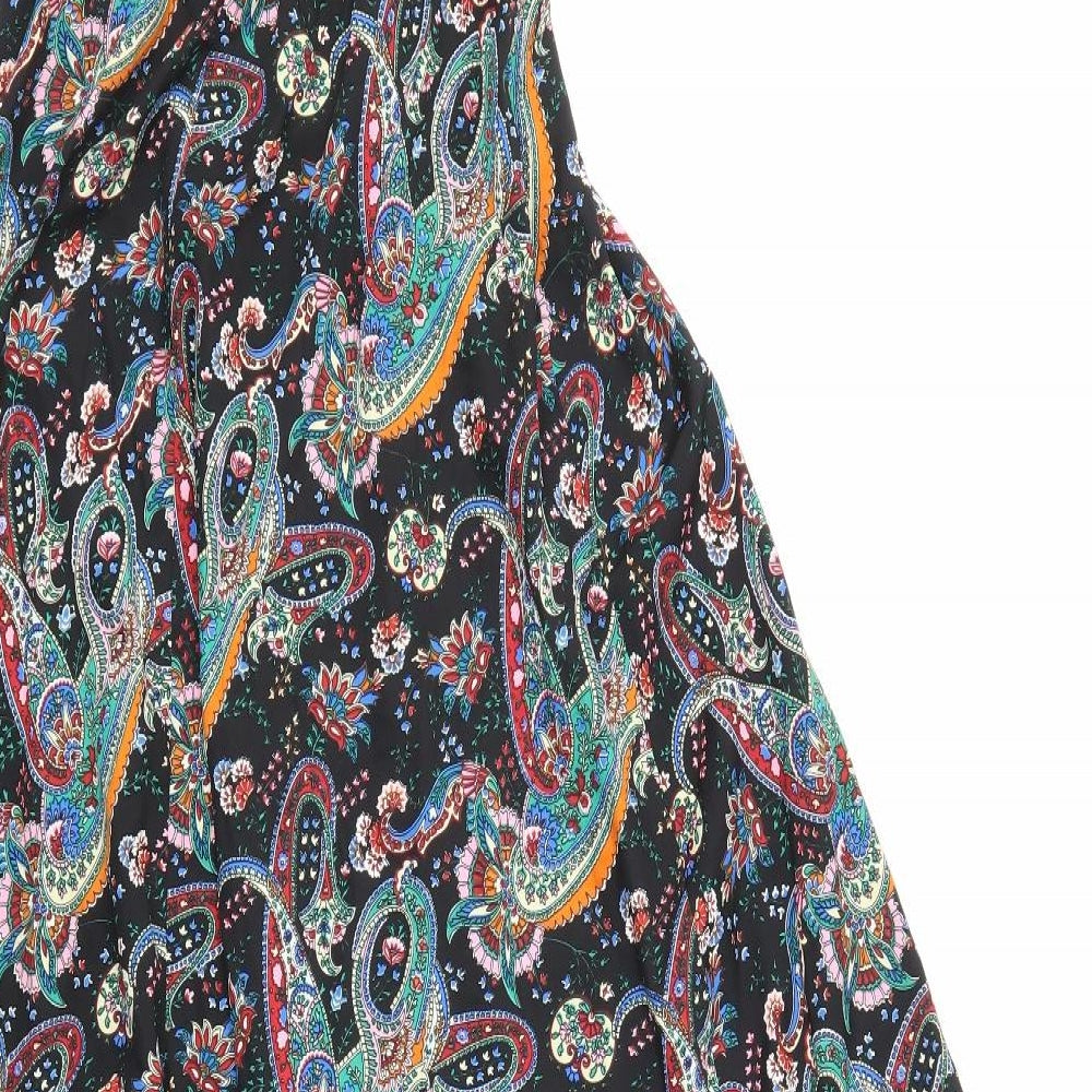 Mela London Womens Multicoloured Geometric Polyester Maxi Size 28 V-Neck Pullover