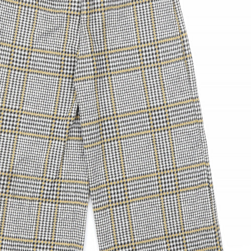 F&F Girls Ivory Plaid Polyester Dress Pants Trousers Size 9-10 Years L20 in Regular Tie - Yellow, black and white
