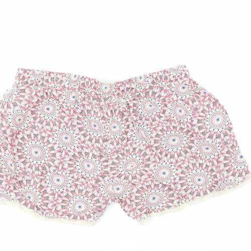 Primark Womens Multicoloured Geometric 100% Viscose Bermuda Shorts Size 8 L3 in Regular Pull On - Summer shorts