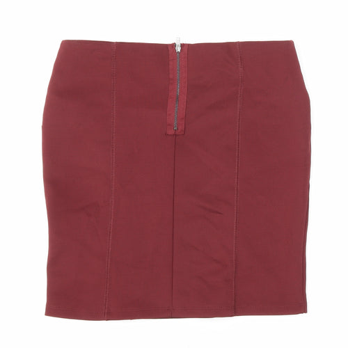 FOREVER 21 Womens Brown Polyester Mini Skirt Size S Zip