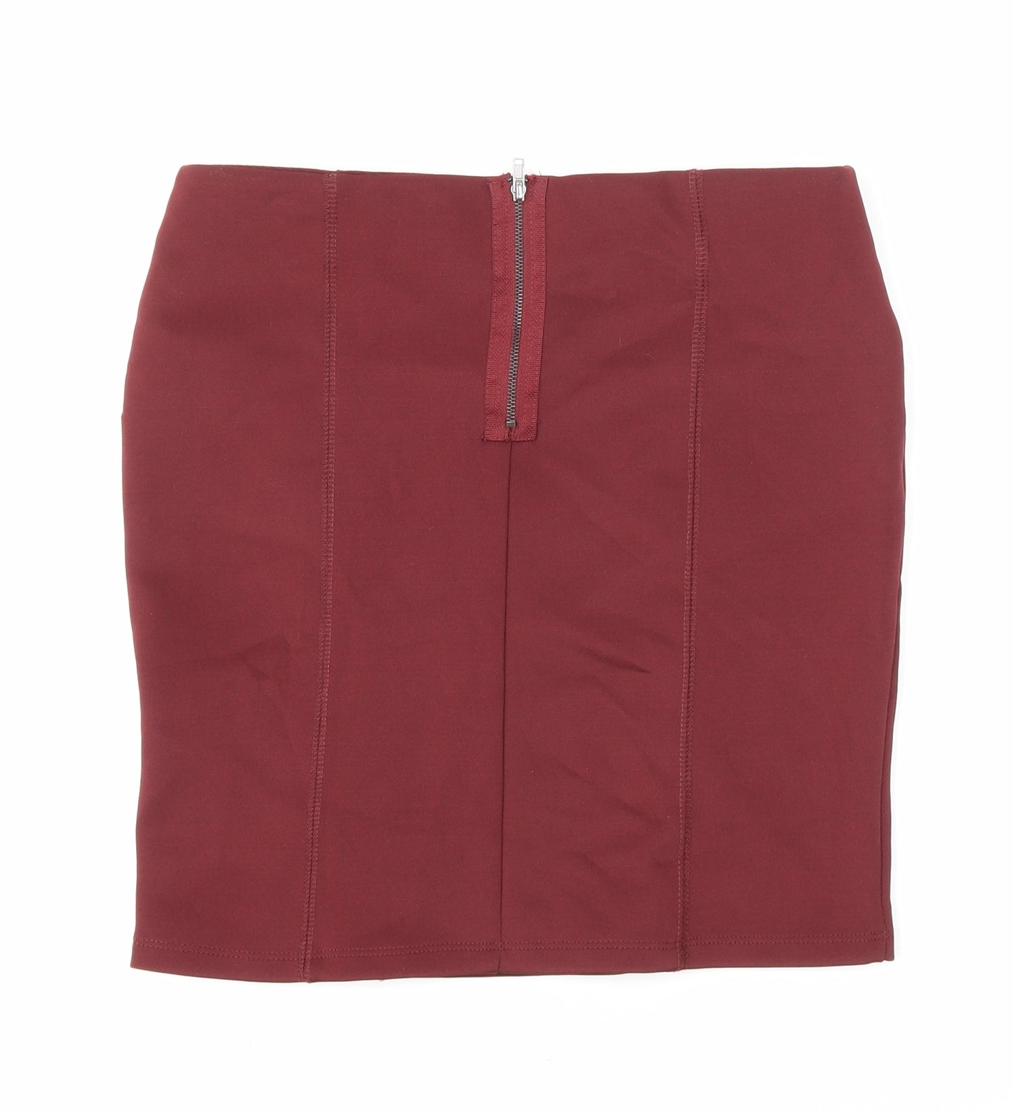FOREVER 21 Womens Brown Polyester Mini Skirt Size S Zip