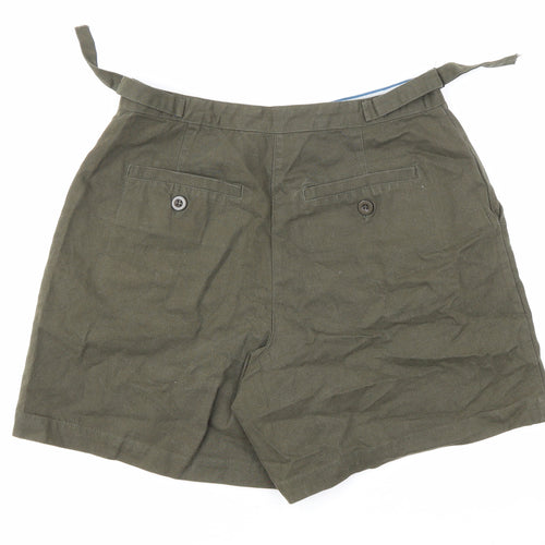 Joie de vivre Womens Green 100% Cotton Chino Shorts Size 10 L6 in Regular Zip - Khaki Green