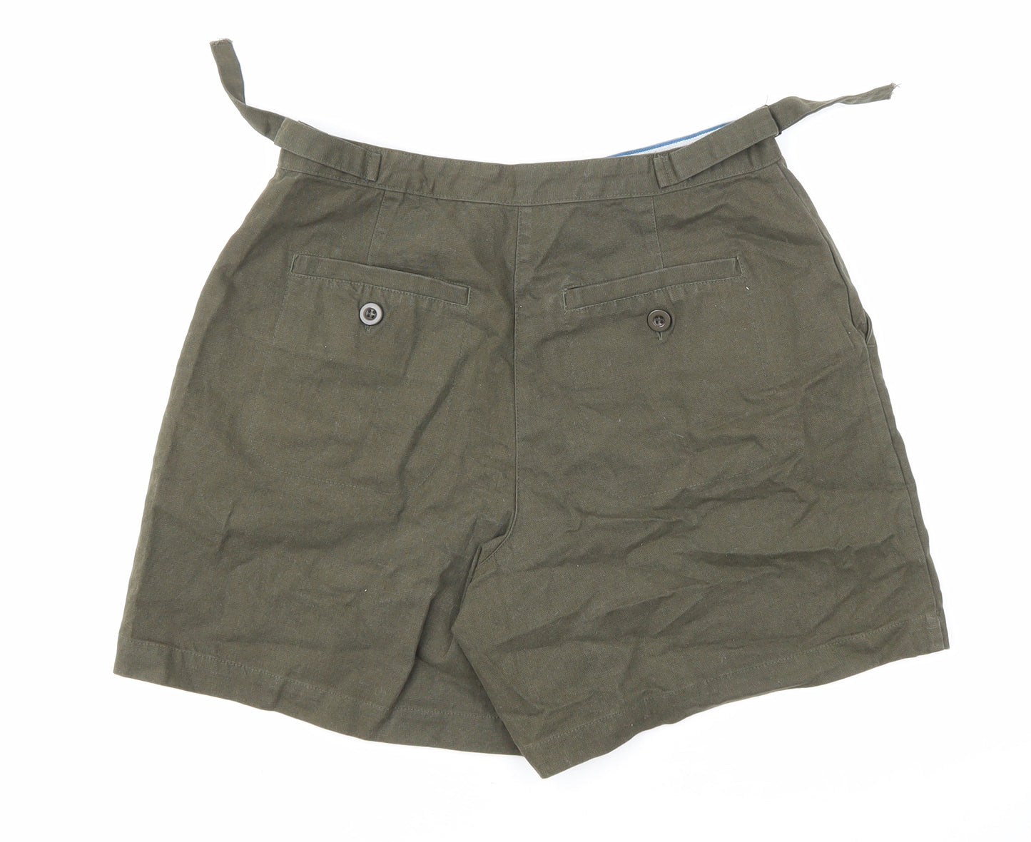 Joie de vivre Womens Green 100% Cotton Chino Shorts Size 10 L6 in Regular Zip - Khaki Green