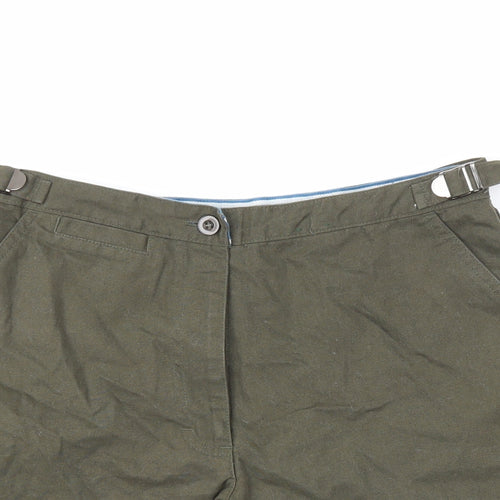 Joie de vivre Womens Green 100% Cotton Chino Shorts Size 10 L6 in Regular Zip - Khaki Green