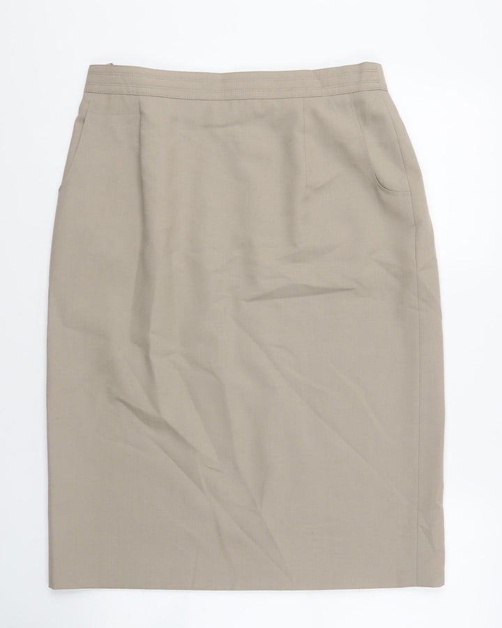 c.h.i.c.c Womens Beige Polyester Straight & Pencil Skirt Size 44 Zip