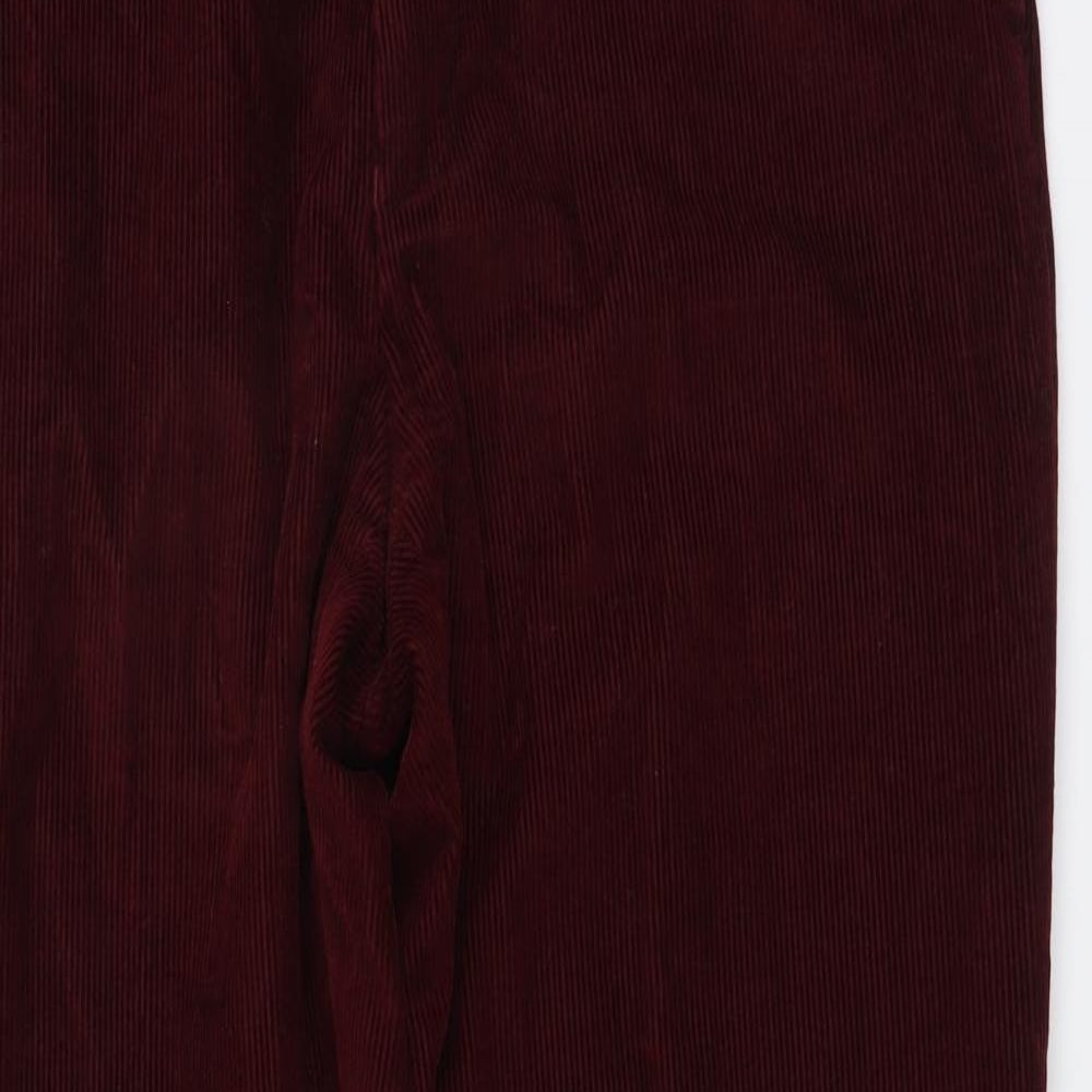 Marks and Spencer Mens Red Cotton Straight Jeans Size 36 in L31 in Regular Button