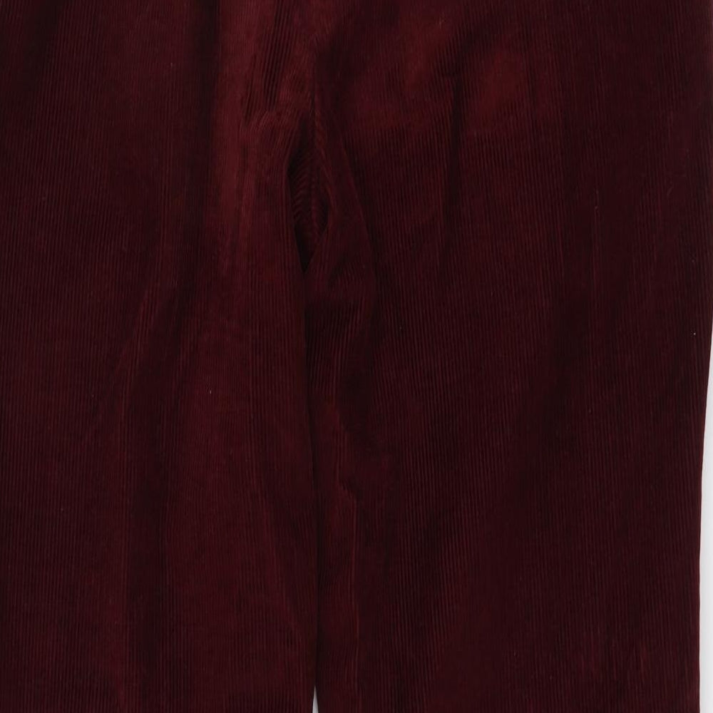 Marks and Spencer Mens Red Cotton Straight Jeans Size 36 in L31 in Regular Button