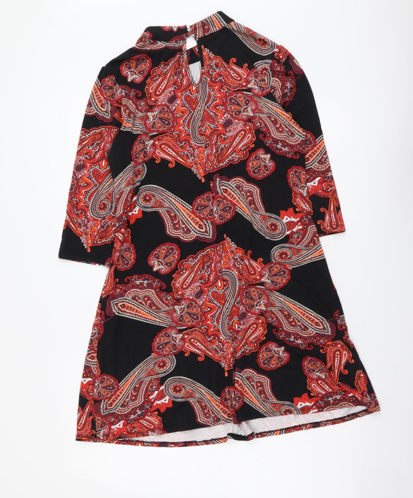 Wallis Womens Multicoloured Geometric Viscose A-Line Size 12 Mock Neck Pullover