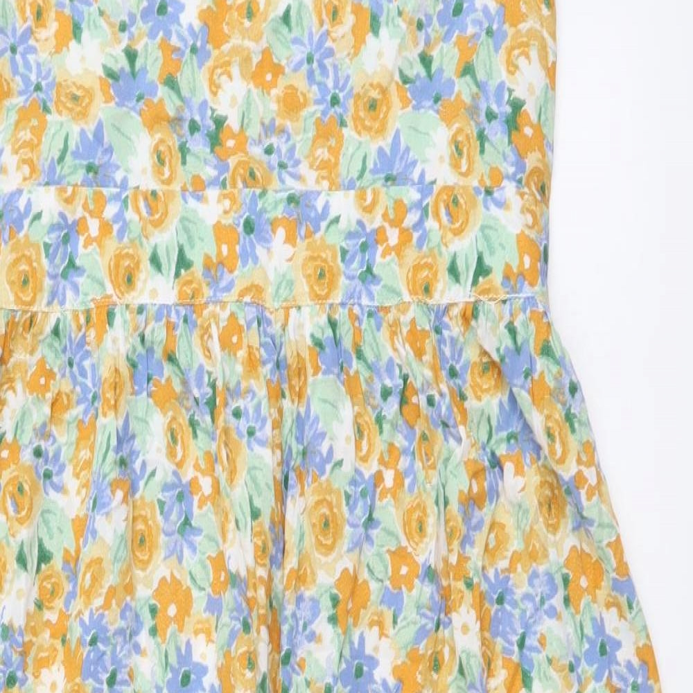 Copperstone Womens Multicoloured Floral Viscose Maxi Size L V-Neck Zip