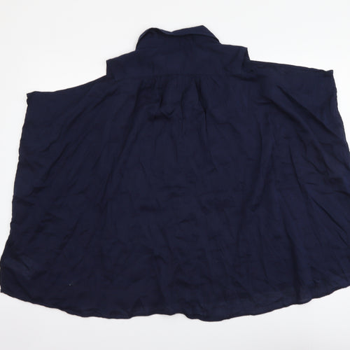 Gap Womens Blue Cotton Basic Blouse Size S Collared